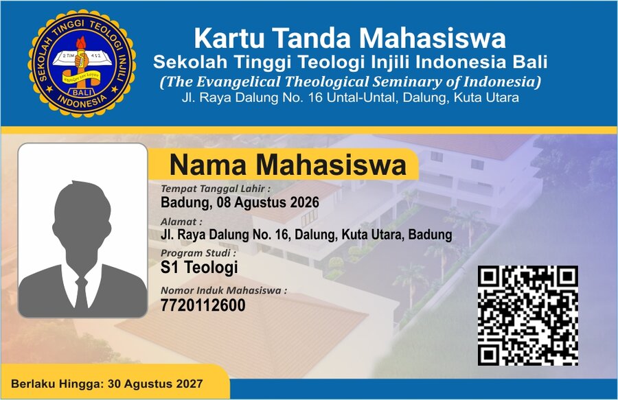 Contoh Kartu Tanda Mahasiswa STTII Bali